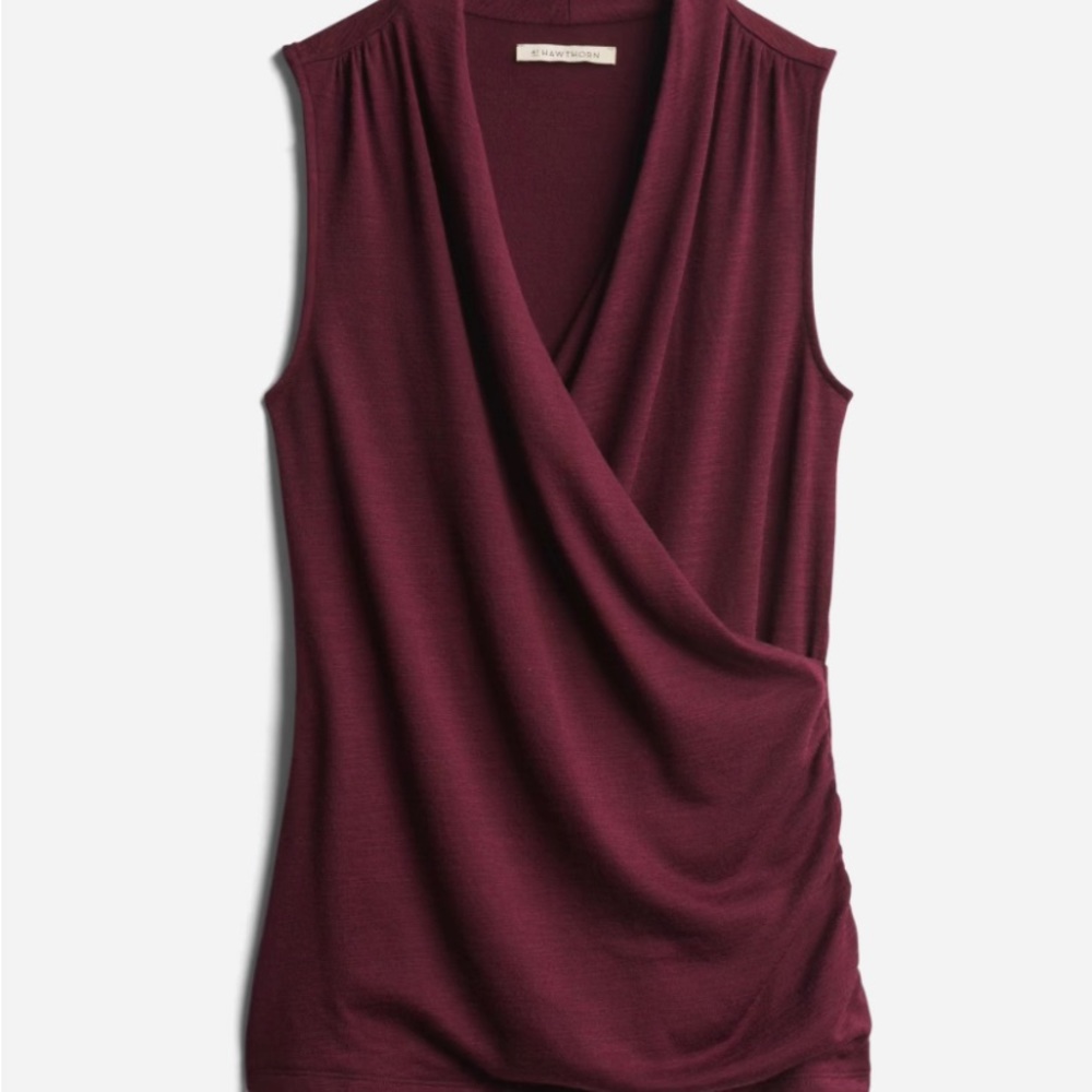 41 Hawthorn Benni Wrap Front Ruched Knit Top